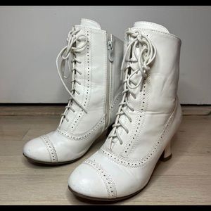White 1800 style 1 inch heels. Worn twice